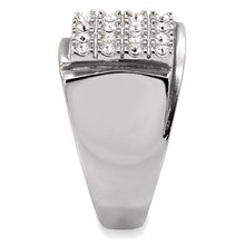 Load image into Gallery viewer, TK95409 - High polished (no plating) Stainless Steel Ring with Top Grade Crystal  in Clear