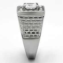 Load image into Gallery viewer, TK955 - High polished (no plating) Stainless Steel Ring with AAA Grade CZ  in Clear