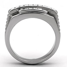 Load image into Gallery viewer, TK956 - High polished (no plating) Stainless Steel Ring with Top Grade Crystal  in Clear