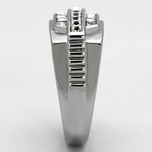 Load image into Gallery viewer, TK956 - High polished (no plating) Stainless Steel Ring with Top Grade Crystal  in Clear