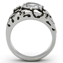 Load image into Gallery viewer, TK959 - High polished (no plating) Stainless Steel Ring with AAA Grade CZ  in Clear