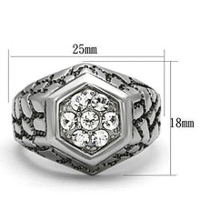 Load image into Gallery viewer, TK960 - High polished (no plating) Stainless Steel Ring with Top Grade Crystal  in Clear