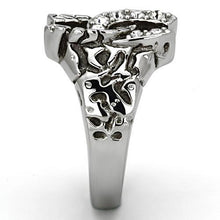 Load image into Gallery viewer, TK961 - High polished (no plating) Stainless Steel Ring with Top Grade Crystal  in Clear