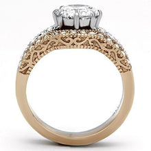 Load image into Gallery viewer, TK966 - Two-Tone IP Rose Gold Stainless Steel Ring with AAA Grade CZ  in Clear