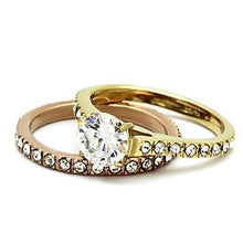 Load image into Gallery viewer, TK968 - IP Gold &amp; IP Rose Gold (Ion Plating) Stainless Steel Ring with AAA Grade CZ  in Clear