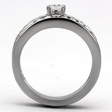 Load image into Gallery viewer, TK972 - High polished (no plating) Stainless Steel Ring with AAA Grade CZ  in Clear