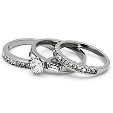 Load image into Gallery viewer, TK973 - High polished (no plating) Stainless Steel Ring with AAA Grade CZ  in Clear