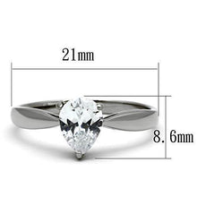 Load image into Gallery viewer, TK994 - High polished (no plating) Stainless Steel Ring with AAA Grade CZ  in Clear