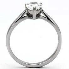 Load image into Gallery viewer, TK994 - High polished (no plating) Stainless Steel Ring with AAA Grade CZ  in Clear