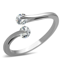 Load image into Gallery viewer, TK995 - High polished (no plating) Stainless Steel Ring with AAA Grade CZ  in Clear