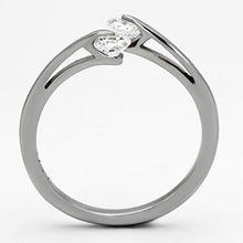 Load image into Gallery viewer, TK995 - High polished (no plating) Stainless Steel Ring with AAA Grade CZ  in Clear