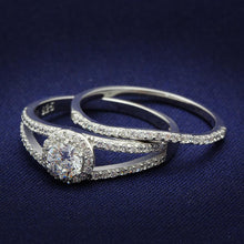 Load image into Gallery viewer, TS004 - Rhodium 925 Sterling Silver Ring with AAA Grade CZ  in Clear