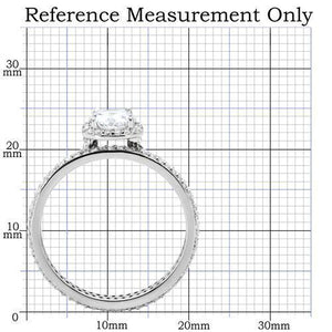 TS028 - Rhodium 925 Sterling Silver Ring with AAA Grade CZ  in Clear