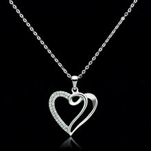 Load image into Gallery viewer, TS035 - Rhodium 925 Sterling Silver Necklace with AAA Grade CZ  in Clear