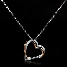 Load image into Gallery viewer, TS037 - Rose Gold + Rhodium 925 Sterling Silver Necklace with AAA Grade CZ  in Clear