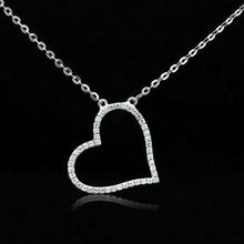 Load image into Gallery viewer, TS039 - Rhodium 925 Sterling Silver Chain Pendant with AAA Grade CZ  in Clear