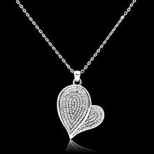 Load image into Gallery viewer, TS048 - Rhodium 925 Sterling Silver Chain Pendant with AAA Grade CZ  in Clear