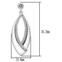 Load image into Gallery viewer, TS054 - Rhodium 925 Sterling Silver Earrings with AAA Grade CZ  in Clear