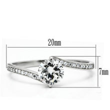 Load image into Gallery viewer, TS057 - Rhodium 925 Sterling Silver Ring with AAA Grade CZ  in Clear