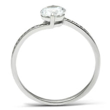 Load image into Gallery viewer, TS057 - Rhodium 925 Sterling Silver Ring with AAA Grade CZ  in Clear