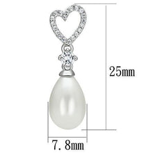 Load image into Gallery viewer, TS064 - Rhodium 925 Sterling Silver Earrings with Synthetic Pearl in White