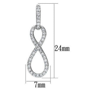 TS067 - Rhodium 925 Sterling Silver Earrings with AAA Grade CZ  in Clear