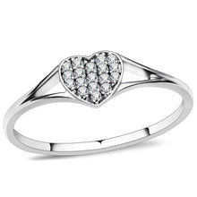 Load image into Gallery viewer, TS073 - Rhodium 925 Sterling Silver Ring with AAA Grade CZ  in Clear