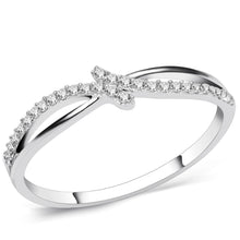 Load image into Gallery viewer, TS074 - Rhodium 925 Sterling Silver Ring with AAA Grade CZ  in Clear