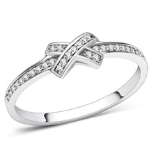 Load image into Gallery viewer, TS075 - Rhodium 925 Sterling Silver Ring with AAA Grade CZ  in Clear