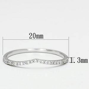 TS076 - Rhodium 925 Sterling Silver Ring with AAA Grade CZ  in Clear