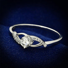 Load image into Gallery viewer, TS085 - Rhodium 925 Sterling Silver Ring with AAA Grade CZ  in Clear