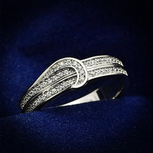 Load image into Gallery viewer, TS091 - Rhodium 925 Sterling Silver Ring with AAA Grade CZ  in Clear