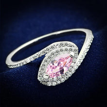 Load image into Gallery viewer, TS101 - Rhodium 925 Sterling Silver Ring with AAA Grade CZ  in Rose