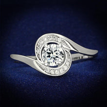 Load image into Gallery viewer, TS116 - Rhodium 925 Sterling Silver Ring with AAA Grade CZ  in Clear