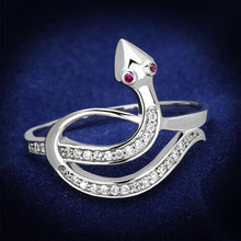 Load image into Gallery viewer, TS123 - Rhodium 925 Sterling Silver Ring with AAA Grade CZ  in Ruby