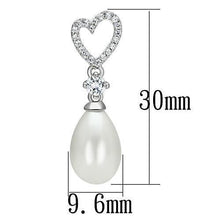 Load image into Gallery viewer, TS127 - Rhodium 925 Sterling Silver Necklace with Synthetic Pearl in White