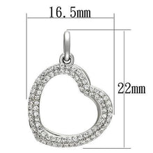 Load image into Gallery viewer, TS128 - Rhodium 925 Sterling Silver Necklace with AAA Grade CZ  in Clear