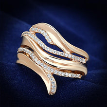 Load image into Gallery viewer, TS168 - Rose Gold 925 Sterling Silver Ring with AAA Grade CZ  in Clear