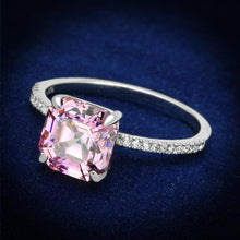 Load image into Gallery viewer, TS179 - Rhodium 925 Sterling Silver Ring with Cubic  in Rose