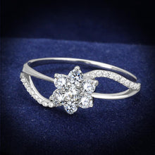 Load image into Gallery viewer, TS182 - Rhodium 925 Sterling Silver Ring with AAA Grade CZ  in Clear