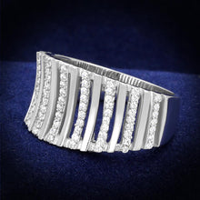 Load image into Gallery viewer, TS211 - Rhodium 925 Sterling Silver Ring with AAA Grade CZ  in Clear