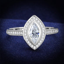 Load image into Gallery viewer, TS213 - Rhodium 925 Sterling Silver Ring with AAA Grade CZ  in Clear