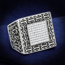 Load image into Gallery viewer, TS221 - Rhodium 925 Sterling Silver Ring with AAA Grade CZ  in Clear