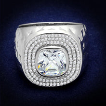 Load image into Gallery viewer, TS231 - Rhodium 925 Sterling Silver Ring with AAA Grade CZ  in Clear