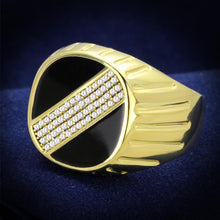 Load image into Gallery viewer, TS235 - Gold 925 Sterling Silver Ring with AAA Grade CZ  in Clear