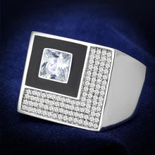 Load image into Gallery viewer, TS242 - Rhodium 925 Sterling Silver Ring with AAA Grade CZ  in Clear