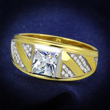 Load image into Gallery viewer, TS247 - Gold+Rhodium 925 Sterling Silver Ring with AAA Grade CZ  in Clear