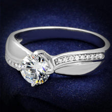 Load image into Gallery viewer, TS264 - Rhodium 925 Sterling Silver Ring with AAA Grade CZ  in Clear