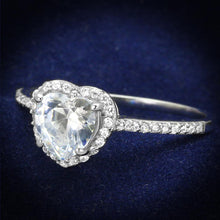 Load image into Gallery viewer, TS270 - Rhodium 925 Sterling Silver Ring with AAA Grade CZ  in Clear