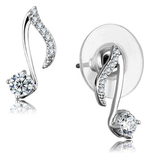 Load image into Gallery viewer, TS284 - Rhodium 925 Sterling Silver Earrings with AAA Grade CZ  in Clear